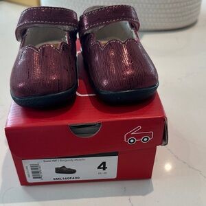 See Kai Run Burgundy Metallic Baby Shoes